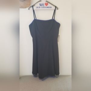 Steppin Out Little black dress with royal blue piping